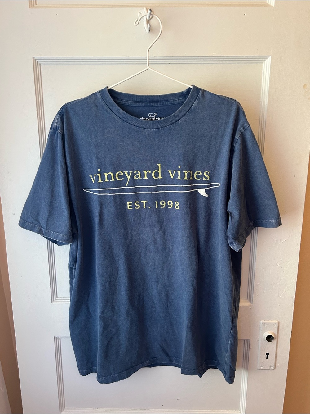 Vineyard Vines Cotton Navy Short-Sleeve Logo Tee